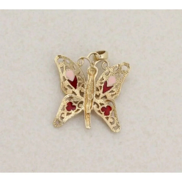 Pendant Only 14k Yellow Gold Butterfly Pendant - Picture 3 of 5